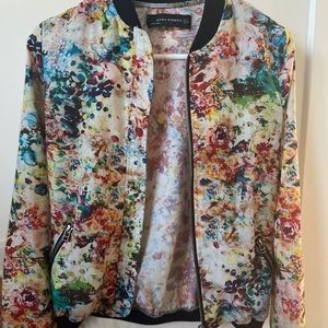 ZARA Woman Floral Bomber Jacket // Size M